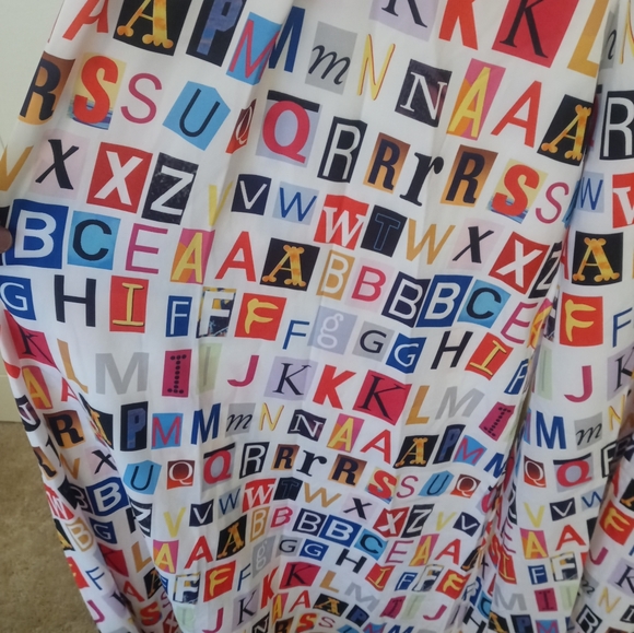 Alphabet Print Palazzo Pant's - Picture 2 of 8